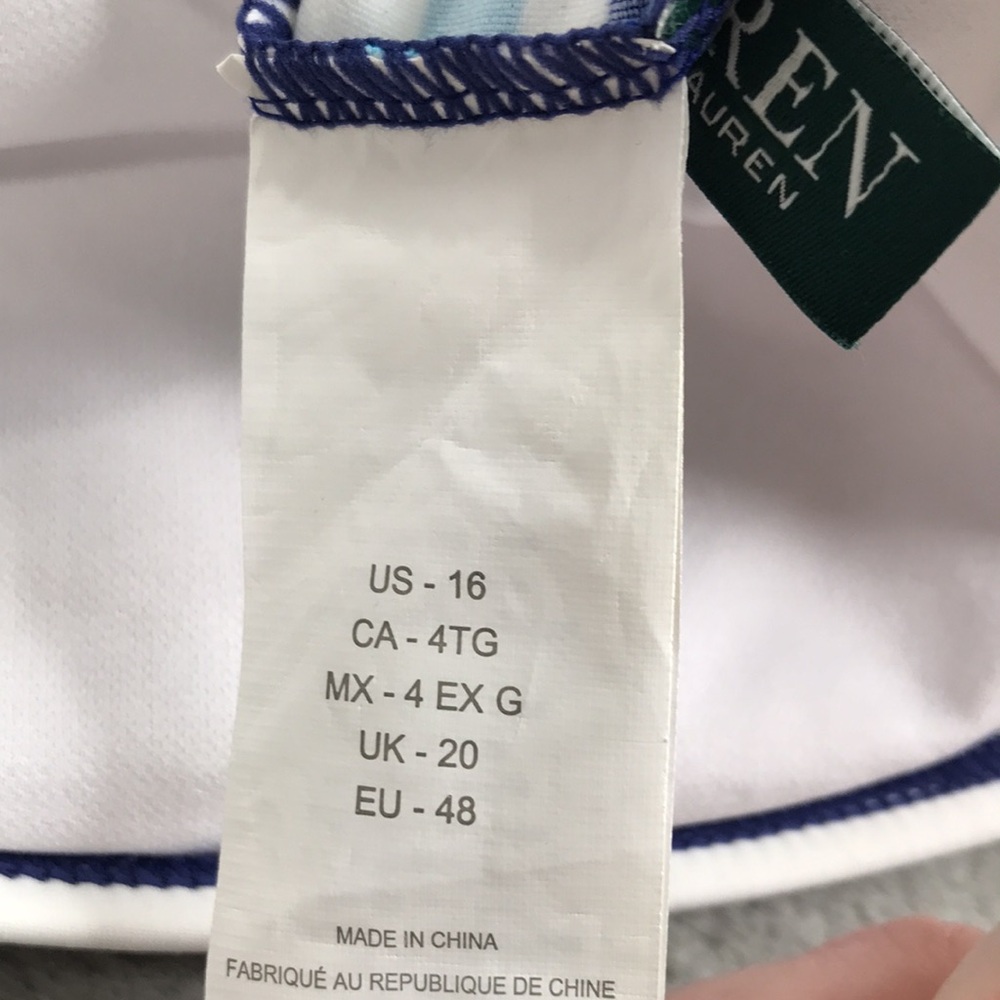 Lauren Ralph Lauren Blue Striped Halter Tankini 2 Piece Set 14/16 New - Picture 11 of 12